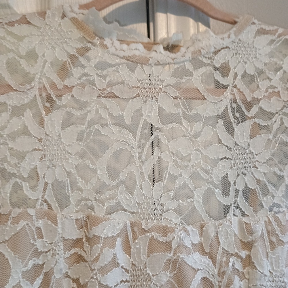 Jump Apparel Ivory Lace Dress XS Open Back Sleeveless Cocktail Party Wedding - Picture 10 of 16